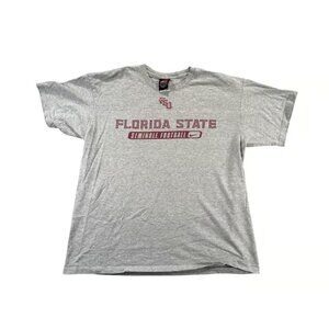 Vintage  FSU Flordia State Seminole Football T Shirt Mens Medium Gray Center